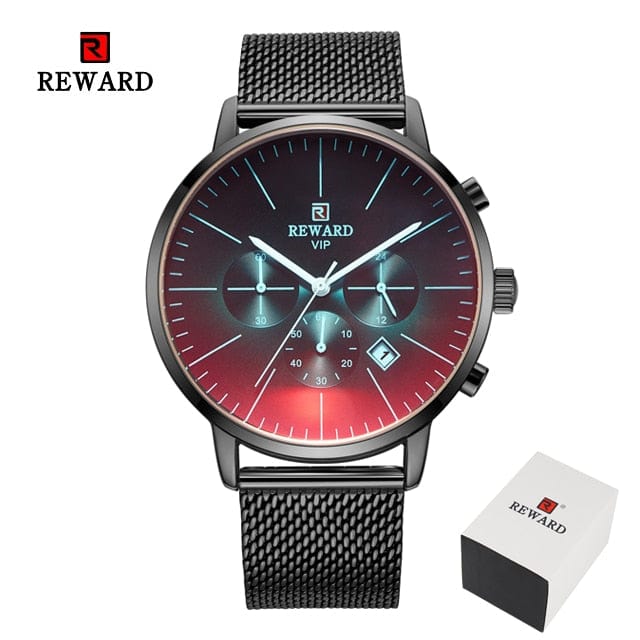 New Fashion Color Bright Glass Watch Men Top Luxury Brand Chronograph Men's Stainless Steel Business Clock Men Wrist Watch
