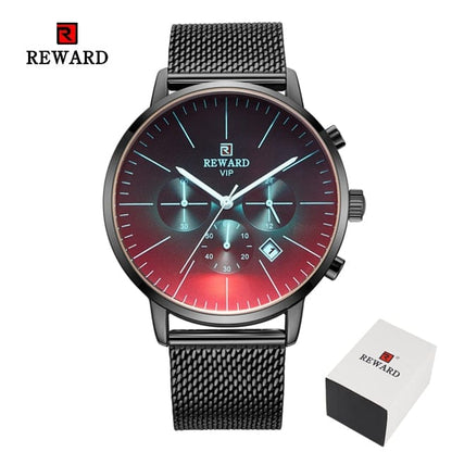 New Fashion Color Bright Glass Watch Men Top Luxury Brand Chronograph Men's Stainless Steel Business Clock Men Wrist Watch