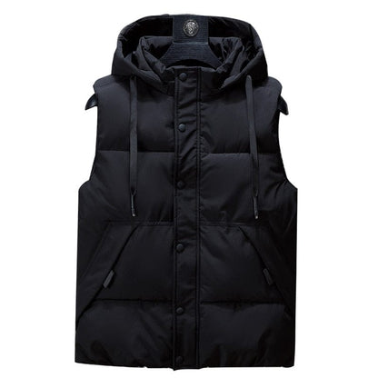 Mens Winter Vests Men's Sleeveless Jacket Thick Camouflage Vest Casual Hooded Waistcoat Male Warm Vests Outwear Plus Size 7XL
