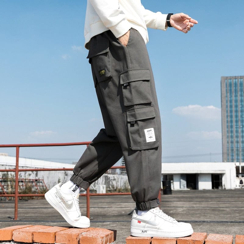 New Men&#39;s Big Pocket Cargo Harem Pants Casual Trousers Male Hip Hop Men Jogger Sweatpants Fashion Streetwear Pants Oversized