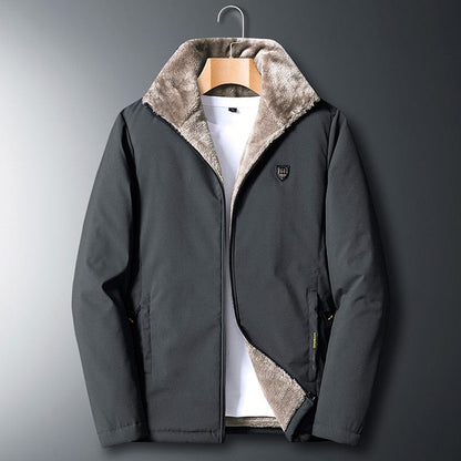 New Casual Padded Cotton Jacket Coat Men Plus Size Outerwear Windbreaker Lamb Wool Parka Oversize Warm Fleece Winter Jacket