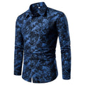 Summer Spring Men's Shirt Printed Casual Long Sleeved Shirt Slim Fit Male Social Dress Shirt For Men