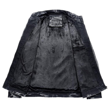 Denim Jacket Men's Winter Plus Velvet Warm Jeans Coat  Fashion  Classic Retro Slim Denim Jacket Casual Denim Men Clothing S-3XL