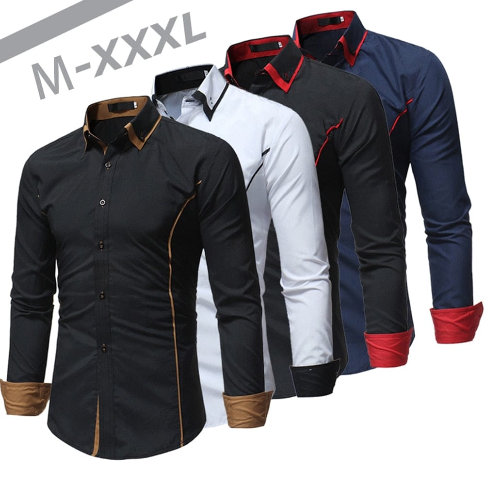 Business Shirts Men&#39;s Long-sleeved Business Casual Shirts Slim-fit Formal Shirts