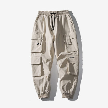 LAPPSTER Men Black Embroidery Joggers Pants  Man Streetwear Cargo Pants Male Pocket Sweatpants Grey Tactical Pants Plus Size
