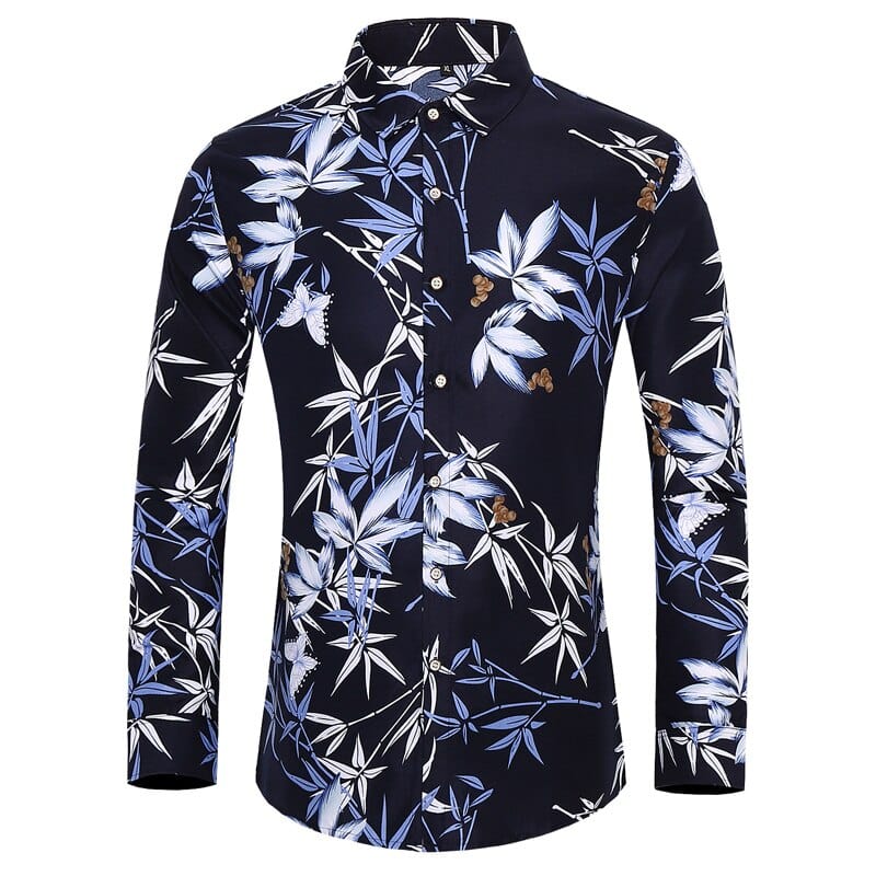 Many styles men long-sleeved plus size 7XL shirt fashion printed shirt Hawaii leisure vacation men&#39;s clothing