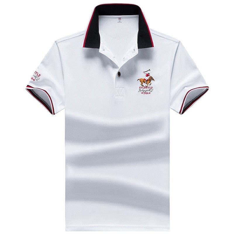 polo shirt men Summer new Men&#39;s short-sleeved polo shirt mens embroidery synthetic fiber Fabric youth casual business polo shirt