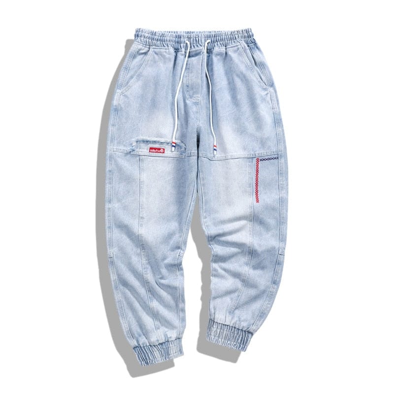 Hip Hop Streetwear Harem Jeans Pants Men Loose Joggers Denim Casual Sweatpants Korea Ankle length Trousers