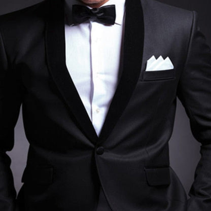 Black Wedding Tuxedo for Groom 2 Piece Slim Fit Men Suits Set Shawl Lapel Custom Prom Business Boyfriend Jacket with Pants
