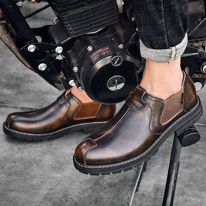 New Autumn Chelsea Boots Men Fashion Casual Men Shoes British Male Ankle Boots Comfortable Waterproof Flat Shoes Male