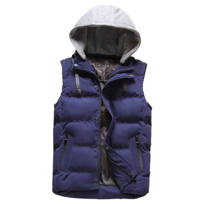 New Korean Men'S Trend Autumn Winter Down Cotton Campshoulder Casual Sleeveless Jacket Coat Boys' Youth Vest