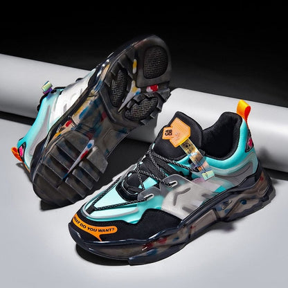 Men's running shoes light elastic fashion sneakers outdoor sports jogging personality design high-quality shoes