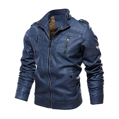 Mens Leather Jackets  Winter New Casual Motorcycle PU Jacket Biker Leather Coats European Windbreaker Genuine Leather Jacket