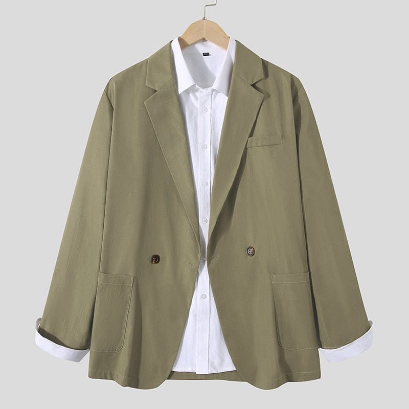 INCERUN Men Blazer Suit Shirt Coats Long Sleeve Casual Wear Fashoable Garment Top  Coat Suit Patch Pocket Suit Jackets S-5XL