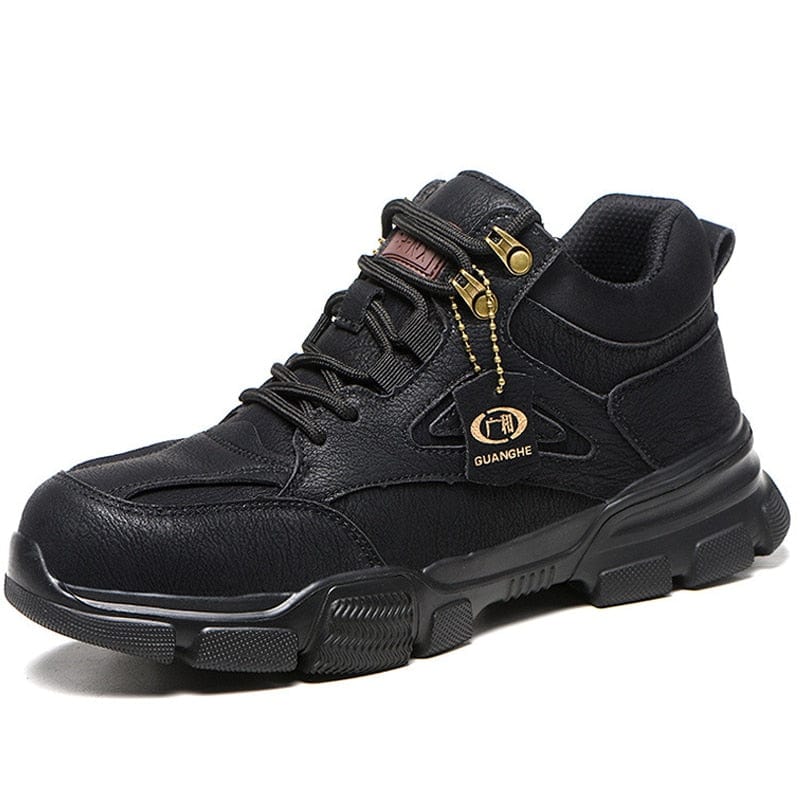 Work Safety Shoes Steel Toe Anti-puncture Indestructible Men Safety Boots Kevlar Insole Suede Leather Upper Work Sneakers