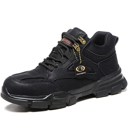 Work Safety Shoes Steel Toe Anti-puncture Indestructible Men Safety Boots Kevlar Insole Suede Leather Upper Work Sneakers