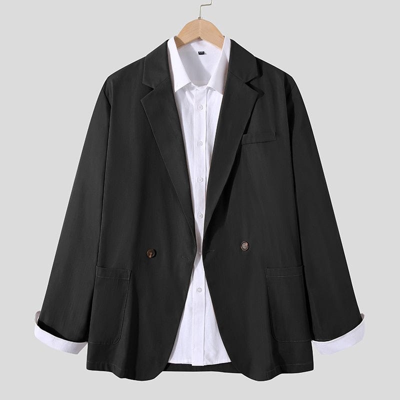 INCERUN Men Blazer Suit Shirt Coats Long Sleeve Casual Wear Fashoable Garment Top  Coat Suit Patch Pocket Suit Jackets S-5XL