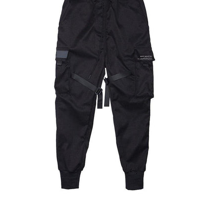 Ribbons Harem Joggers Men Cargo Pants Streetwear  Hip Hop Casual Pockets Track Pants Male Harajuku Fashion Trousers