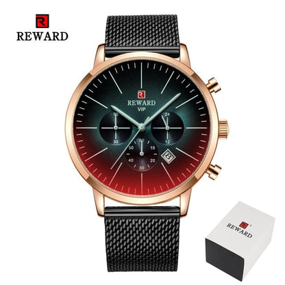 New Fashion Color Bright Glass Watch Men Top Luxury Brand Chronograph Men's Stainless Steel Business Clock Men Wrist Watch