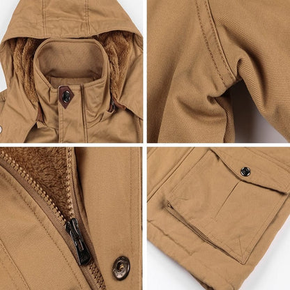 Autumn Winter New Men Fleece Tough Guy Masculine Jacket Coats Men Casual Thickened Hooded Outdoor Military Jackets Men Top