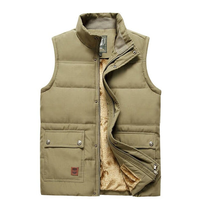 Large Size 5XL Winter Fleece Thick Warm Vest Men Casual Outwear Sleeveless Jacket Male Waistcoat Multi Many Pocket Vest