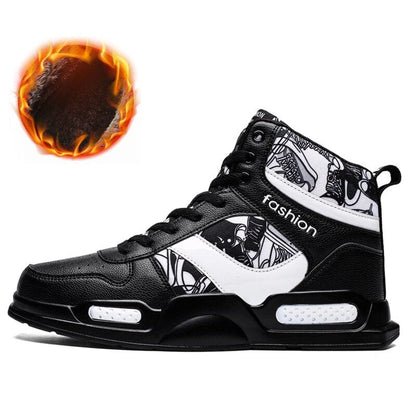 Winter Basketball Shoes Men Women Cushioning Basketball Boot Sneakers Anti-skid High-top Sports Kids Graffiti Basketball Boots