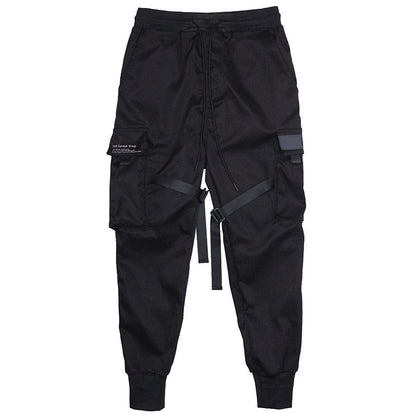 Ribbons Men Jogger Sweatpants Men's Cargo Pants Streetwear Hip Hop Casual Black Harem Pants Male Harajuku Fashion Trousers