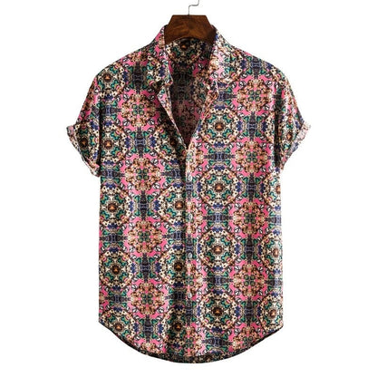 Men's Short Sleeve Male Shirts for Mens Social Luxury Man Designer Clothes Hawaiian  Fashionable Elegant Classic Fashion