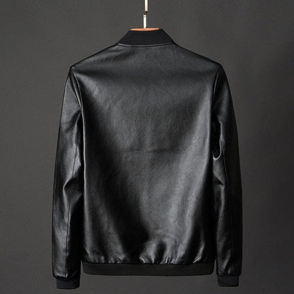 Leather Jacket Bomber Motorcycle Jacket Men Biker PU Baseball Jacket Plus Size 7XL  Fashion Causal Jaqueta Masculino J410