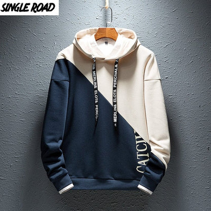 Single Road Mens Hoodies Men  Spring Hip Hop Japanese Streetwear Harajuku Sweatshirts Khaki Hoodie Men Sweatshirt Male