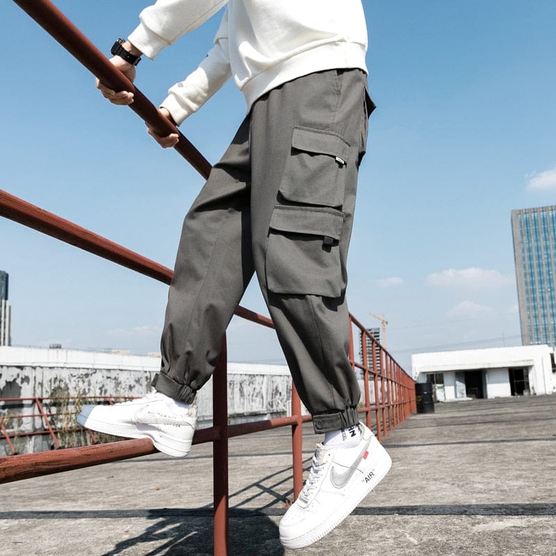 New Men's Big Pocket Cargo Harem Pants Casual Trousers Male Hip Hop Men Jogger Sweatpants Fashion Streetwear Pants Oversized