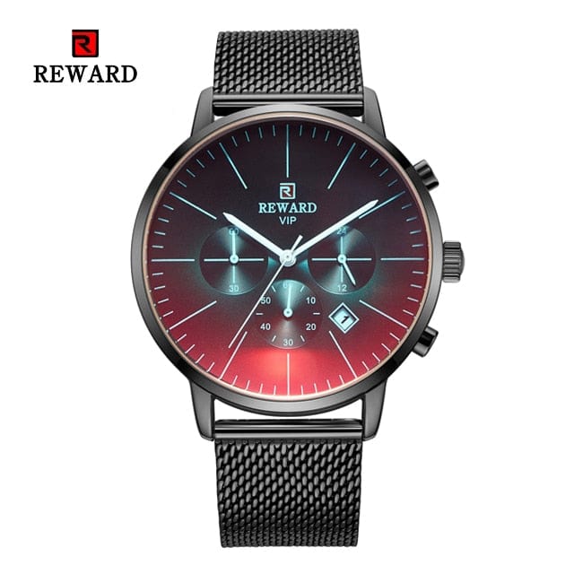 New Fashion Color Bright Glass Watch Men Top Luxury Brand Chronograph Men's Stainless Steel Business Clock Men Wrist Watch