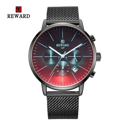 New Fashion Color Bright Glass Watch Men Top Luxury Brand Chronograph Men's Stainless Steel Business Clock Men Wrist Watch