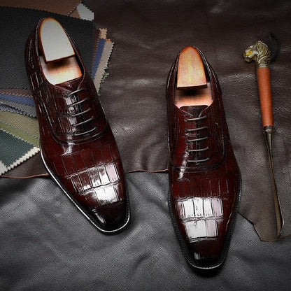Men Genuine Cow Leather Brogue Wedding Business Mens Casual Flats Shoes  Black Vintage Oxford Shoes For Men's Shoes