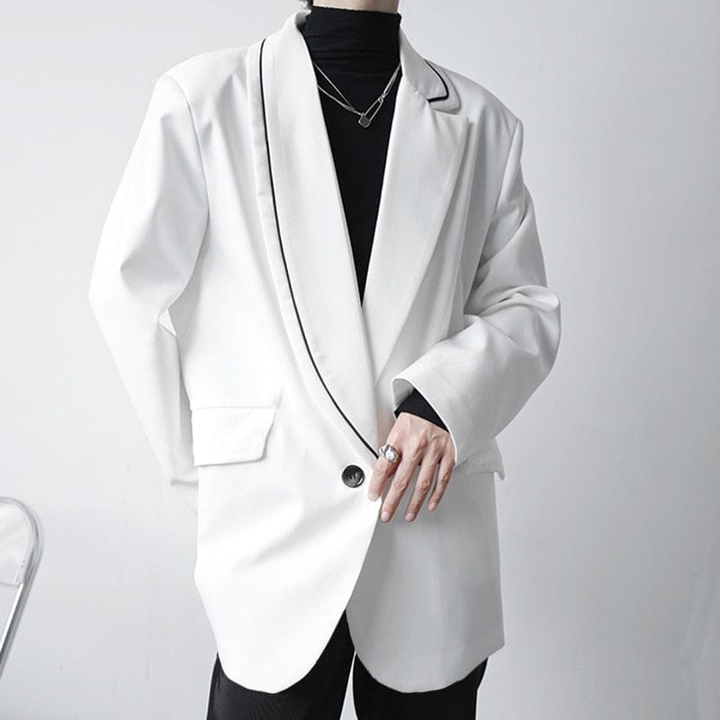 INCERUN Fashion Men Casual Blazer 2022 Lapel Long Sleeve Streetwear Elegant Suits Men One Button Solid Color Thin Jackets 5XL 7