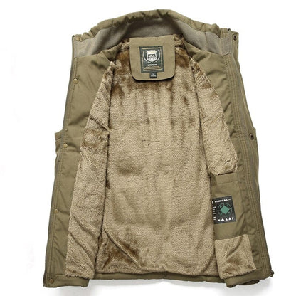 Large Size 5XL Winter Fleece Thick Warm Vest Men Casual Outwear Sleeveless Jacket Male Waistcoat Multi Many Pocket Vest