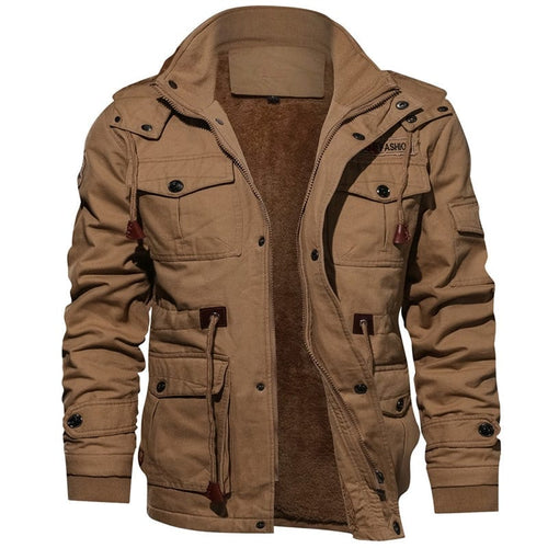 Autumn Winter New Men Fleece Tough Guy Masculine Jacket Coats Men Casual Thickened Hooded Outdoor Military Jackets Men Top