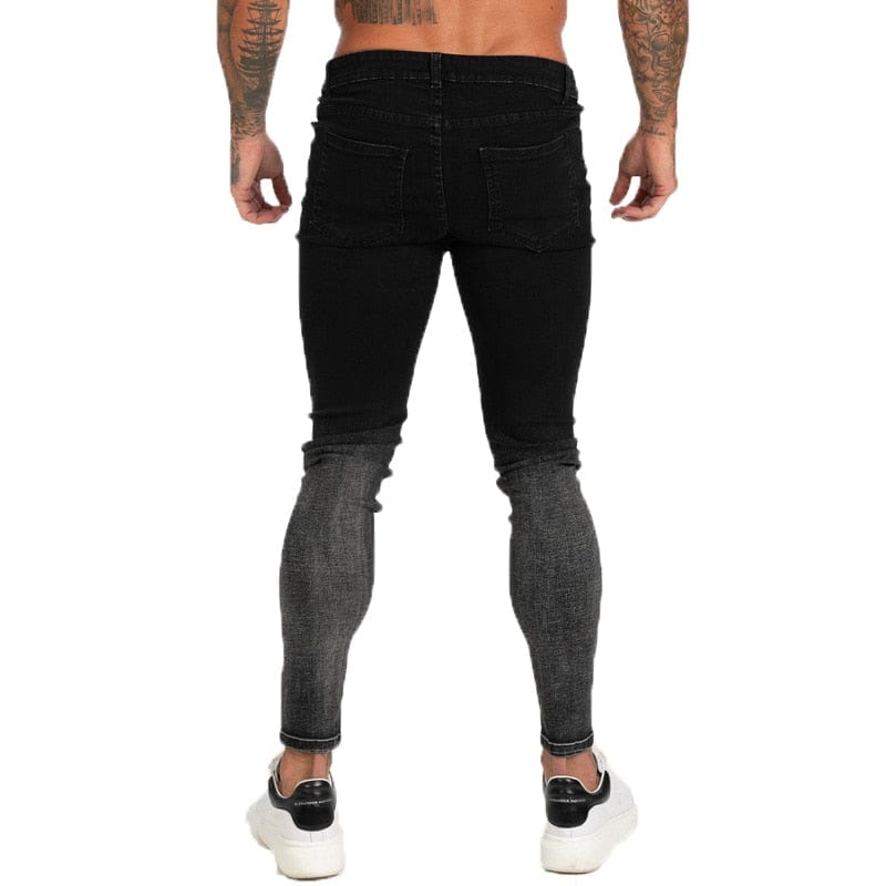 GINGTTO Blugi pentru bărbați Pantaloni slim Fit Blugi super skinny pentru bărbați Îmbrăcăminte de stradă Hio Hop Glezna Decupat strâns aproape de corp Dimensiune mare Stretc