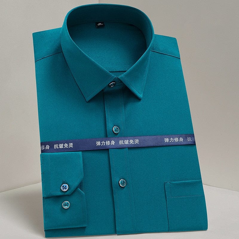 Men Shirts Long Sleeve  Purple Formal shirts For Men Slim Fit Business Stretch Anti-wrinkle Professional Tooling Male Blouse