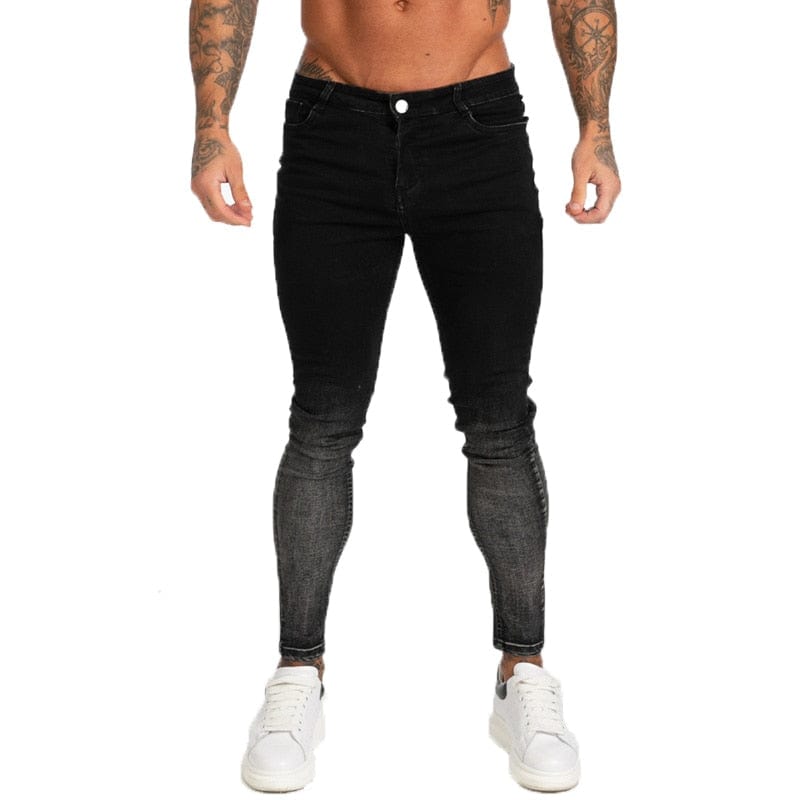 GINGTTO Blugi pentru bărbați Pantaloni slim Fit Blugi super skinny pentru bărbați Îmbrăcăminte de stradă Hio Hop Glezna Decupat strâns aproape de corp Dimensiune mare Stretc