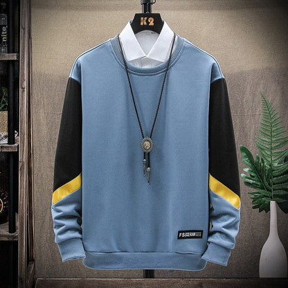 Hot  New Autumn Patchwork Casual Men's Hoodies Clothing Sweatshirts Men Fashion Harajuku Streetwear Pullover Hoodie Tops 4XL