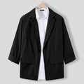INCERUN Fashion Men Blazer Streetwear Solid Color Lapel 3/4 Sleeve One Button Leisure Suits Men  Casual Thin Jackets S-5XL