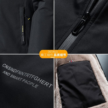 New Casual Padded Cotton Jacket Coat Men Plus Size Outerwear Windbreaker Lamb Wool Parka Oversize Warm Fleece Winter Jacket