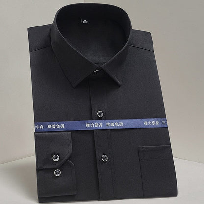Men Shirts Long Sleeve  Purple Formal shirts For Men Slim Fit Business Stretch Anti-wrinkle Professional Tooling Male Blouse
