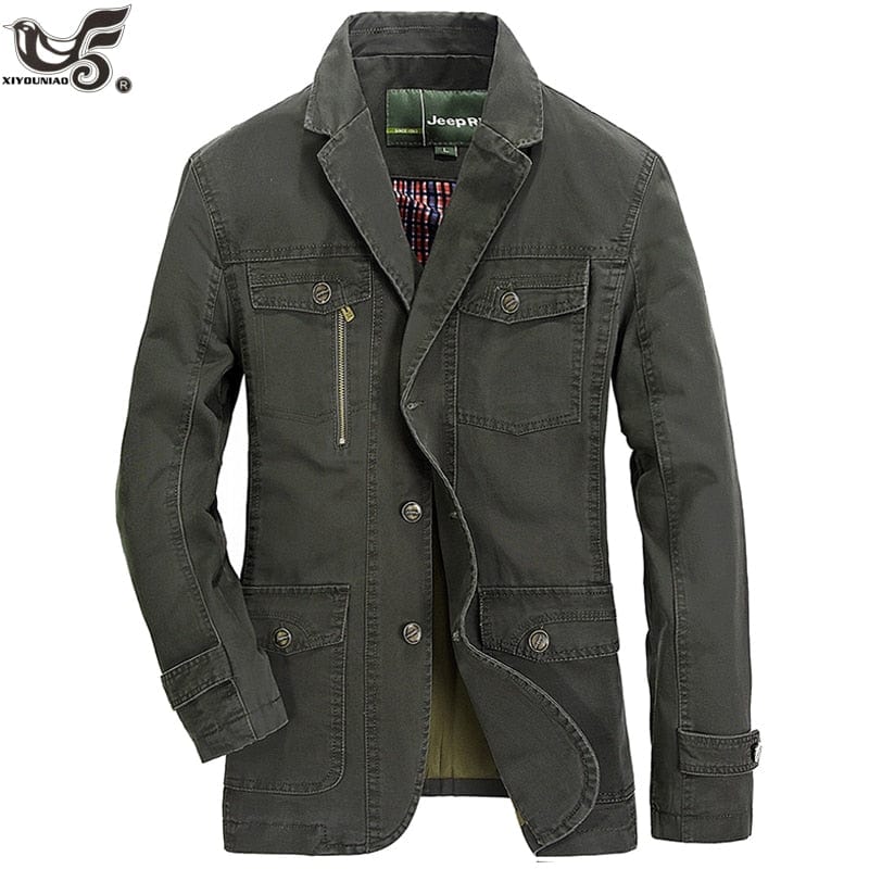 New Casual Denim Jacket Men 100% Cotton Business Coat Male Brand Clothing Stylish Autumn winter Suit Blazer Jean Jacket Man