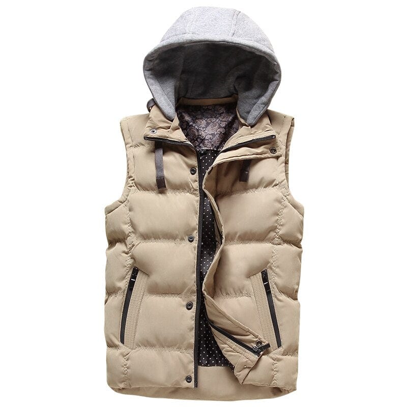 New Korean Men&#39;S Trend Autumn Winter Down Cotton Campshoulder Casual Sleeveless Jacket Coat Boys&#39; Youth Vest