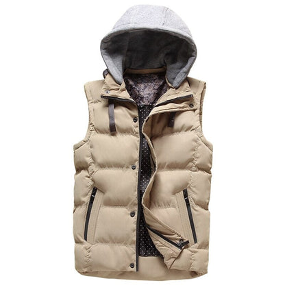 New Korean Men'S Trend Autumn Winter Down Cotton Campshoulder Casual Sleeveless Jacket Coat Boys' Youth Vest