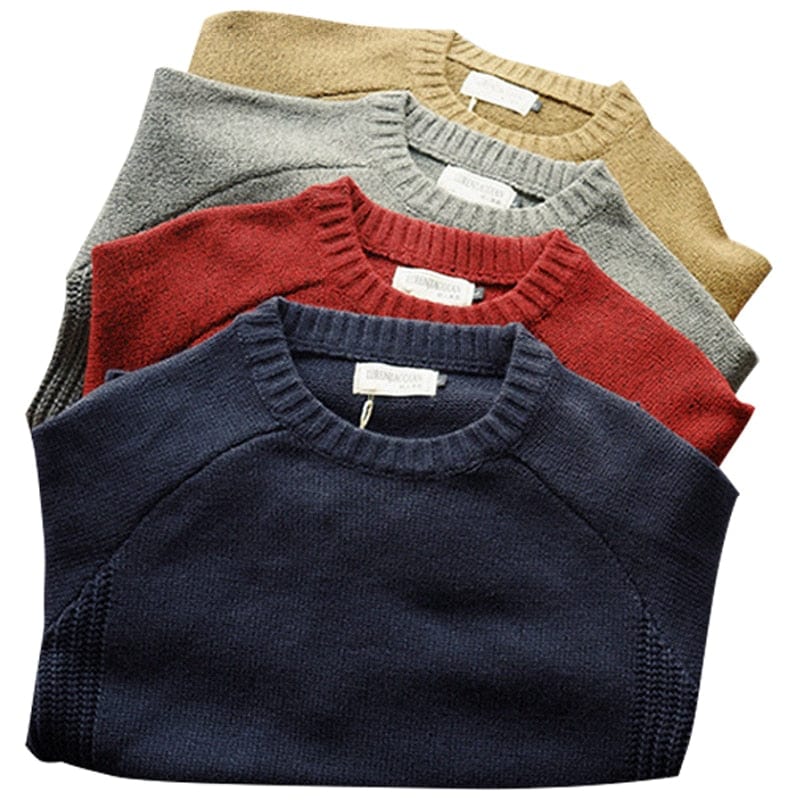 Men Pullover Sweater Autumn New Fashion Casual Loose Thick O-Neck Wool Knitted Oversize Harajuku Streetwear Knitwear M-5XL