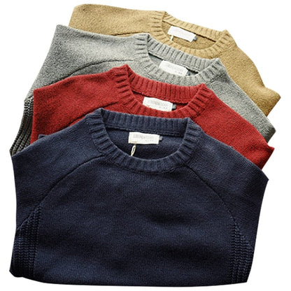 Men Pullover Sweater Autumn New Fashion Casual Loose Thick O-Neck Wool Knitted Oversize Harajuku Streetwear Knitwear M-5XL