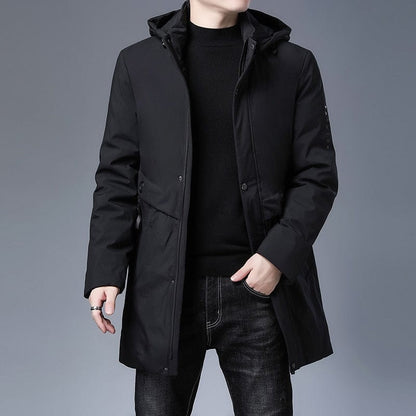 Top Quality Padded Brand Casual Fashion Thick Warm Men Long Parka Winter Jacket With Hood Windbreaker Coats Mens Clothing